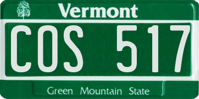 VT license plate COS517