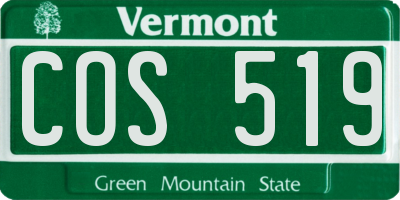 VT license plate COS519