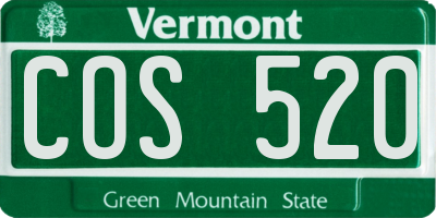 VT license plate COS520
