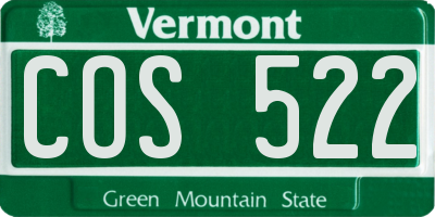 VT license plate COS522