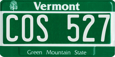 VT license plate COS527