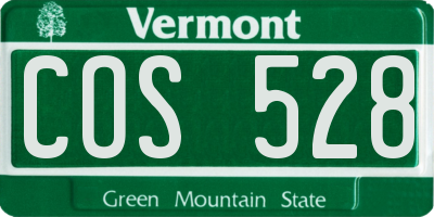 VT license plate COS528