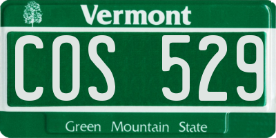VT license plate COS529