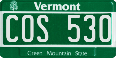 VT license plate COS530