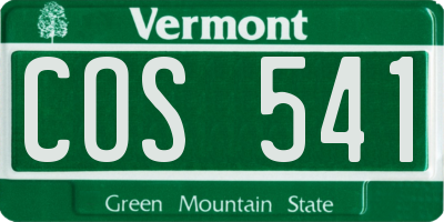 VT license plate COS541