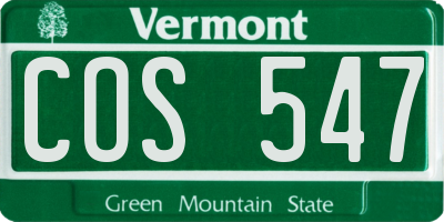 VT license plate COS547
