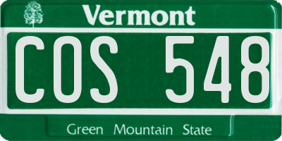 VT license plate COS548
