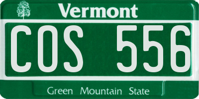 VT license plate COS556