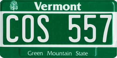 VT license plate COS557