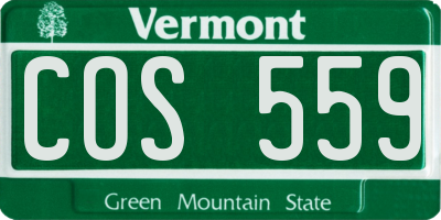 VT license plate COS559