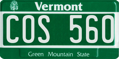 VT license plate COS560