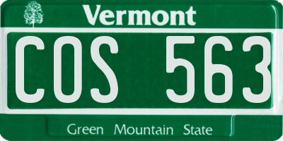VT license plate COS563