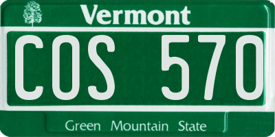 VT license plate COS570