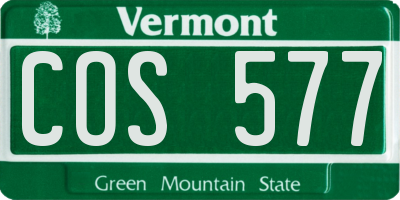 VT license plate COS577
