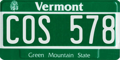 VT license plate COS578