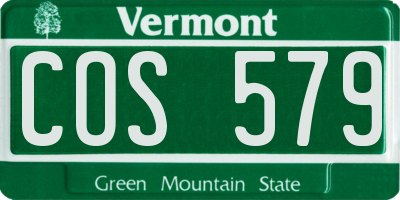 VT license plate COS579