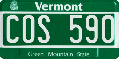 VT license plate COS590