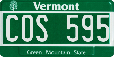 VT license plate COS595