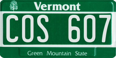 VT license plate COS607