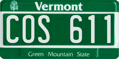 VT license plate COS611
