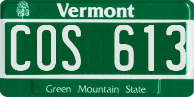 VT license plate COS613