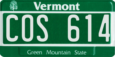 VT license plate COS614