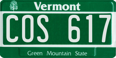 VT license plate COS617