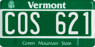 VT license plate COS621