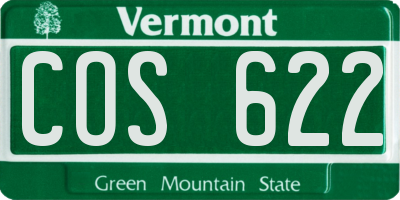 VT license plate COS622