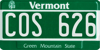 VT license plate COS626