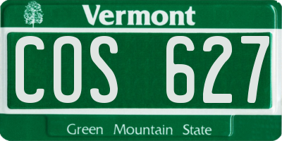 VT license plate COS627
