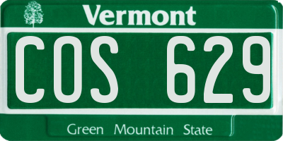 VT license plate COS629