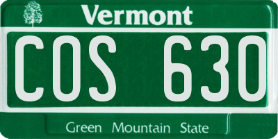 VT license plate COS630