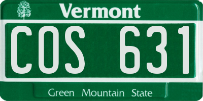 VT license plate COS631