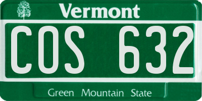VT license plate COS632