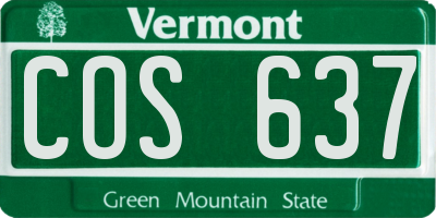 VT license plate COS637