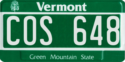 VT license plate COS648