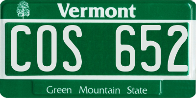 VT license plate COS652