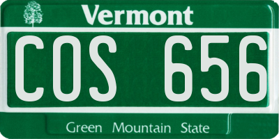 VT license plate COS656
