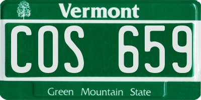 VT license plate COS659