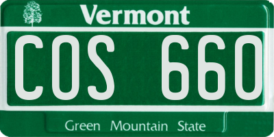VT license plate COS660