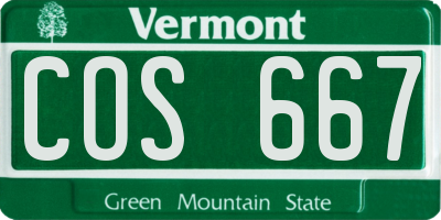 VT license plate COS667