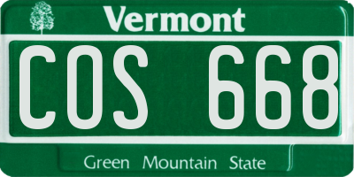 VT license plate COS668