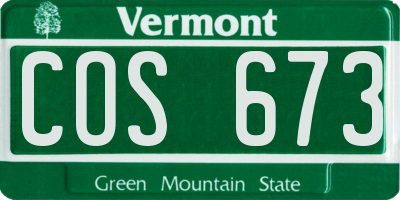 VT license plate COS673