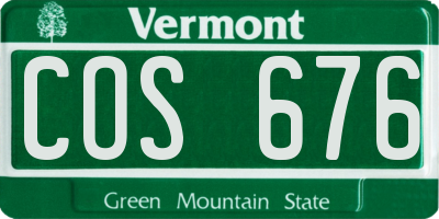 VT license plate COS676