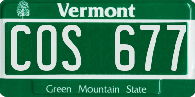 VT license plate COS677