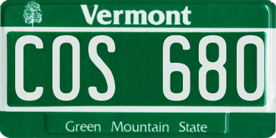 VT license plate COS680