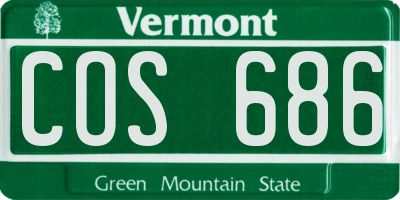VT license plate COS686