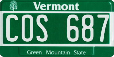 VT license plate COS687