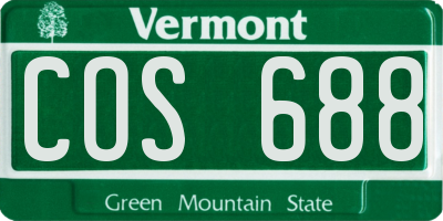 VT license plate COS688
